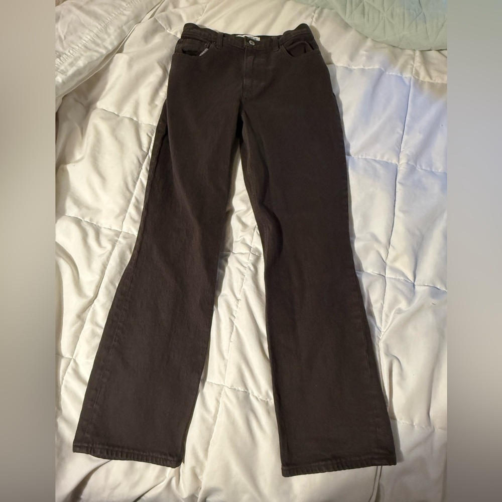 Abercrombie & Fitch Women's ultra High Rise 90s Straight Jeans - Dark Brown